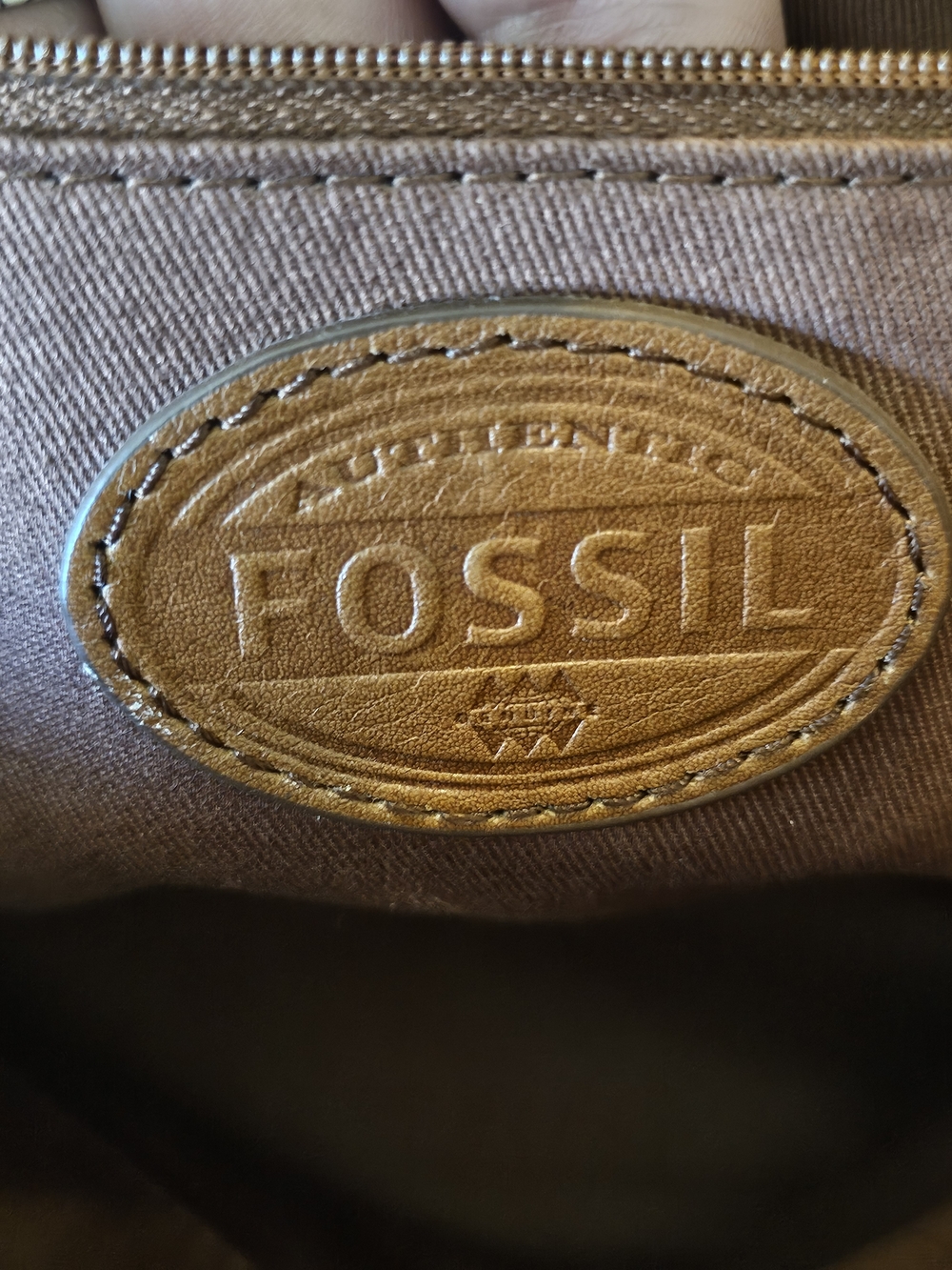 Fossil Brown Leather Satchel Crossbody Bag - Picture 8 of 10